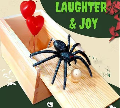 🕷️😱BUY 1 Free 1 Today Only!🎁 Epic Wooden Spider Gag Box - Jump Scare Prank for Parties, Family, Office & Dorms!