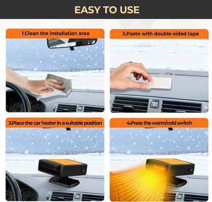 🎁2025-Christmas Hot Sale🎁49% OFF Today Only! Portable Car Heater for Vehicle, 12V Car Heater Portable（ Plugs into Cigarette Lighter）, Portable Heater for Car, 360° Rotatable Car Defroster Windshield Heater