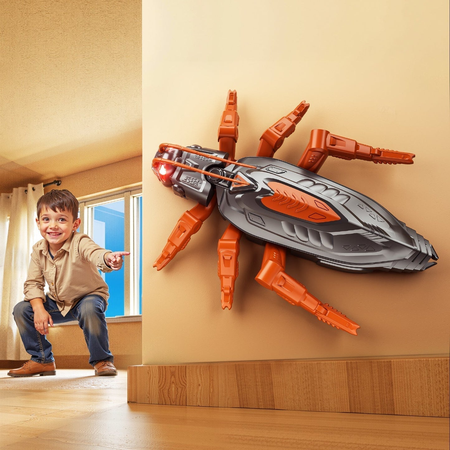 🔥LAST DAY 50% OFF -- 🎁 Wall Crawler Gecko - LED RC Toy for Indoor Family Fun & Prank Gifts