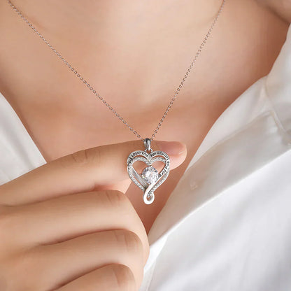 📿Engraved Heart Necklace with Wooden Box
