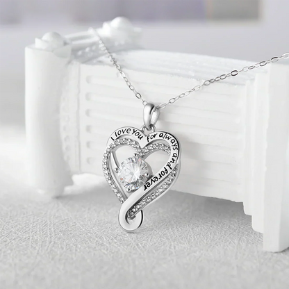 📿Engraved Heart Necklace with Wooden Box