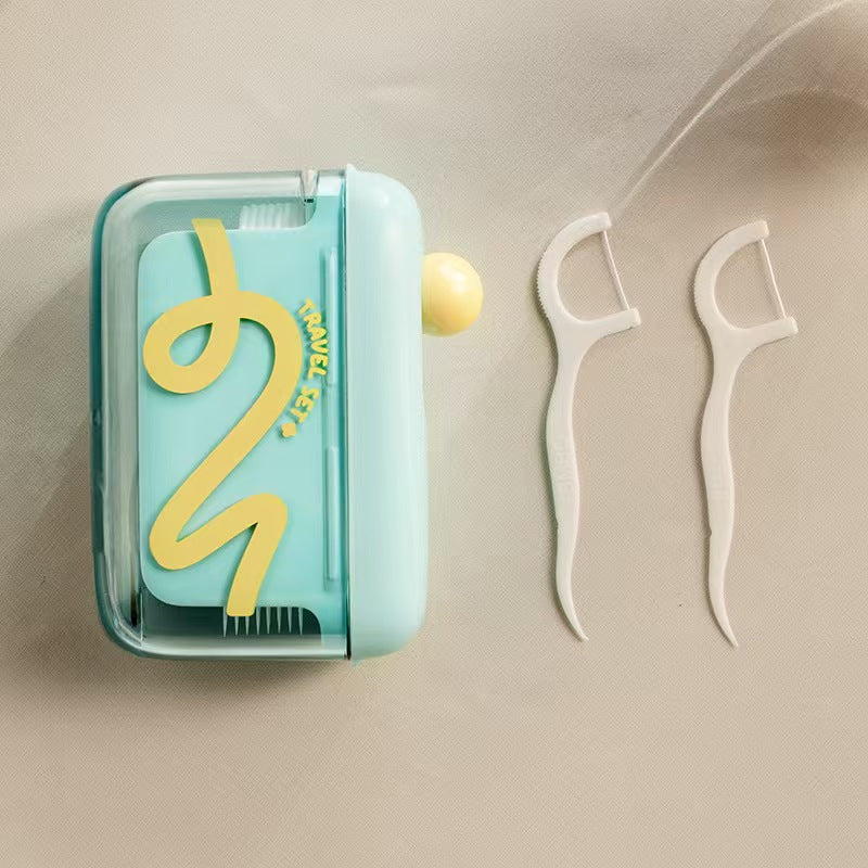 Travel-sized Storage Case with 50 Dental Floss Sticks
