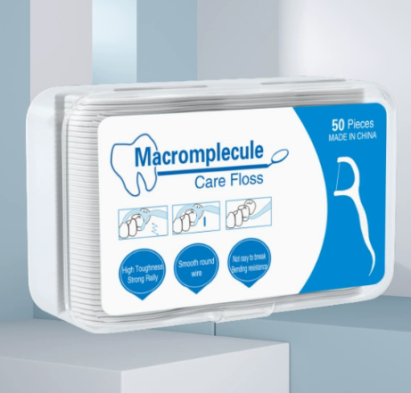 Travel-sized Storage Case with 50 Dental Floss Sticks