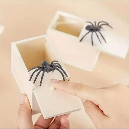 🕷️😱BUY 1 Free 1 Today Only!🎁 Epic Wooden Spider Gag Box - Jump Scare Prank for Parties, Family, Office & Dorms!