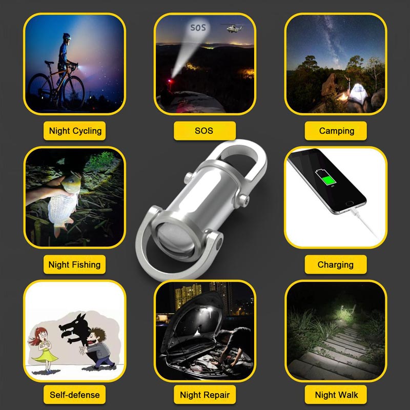 SOPHIAGE® 1200LM Super Bright Mini Keychain Flashlight Waterproof